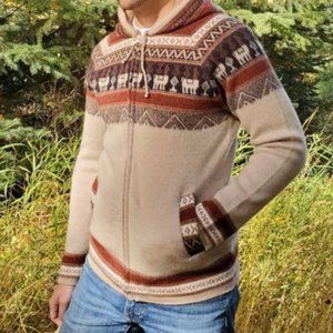 New UNISEX  Beige ALPACA BLEND HOODIE
